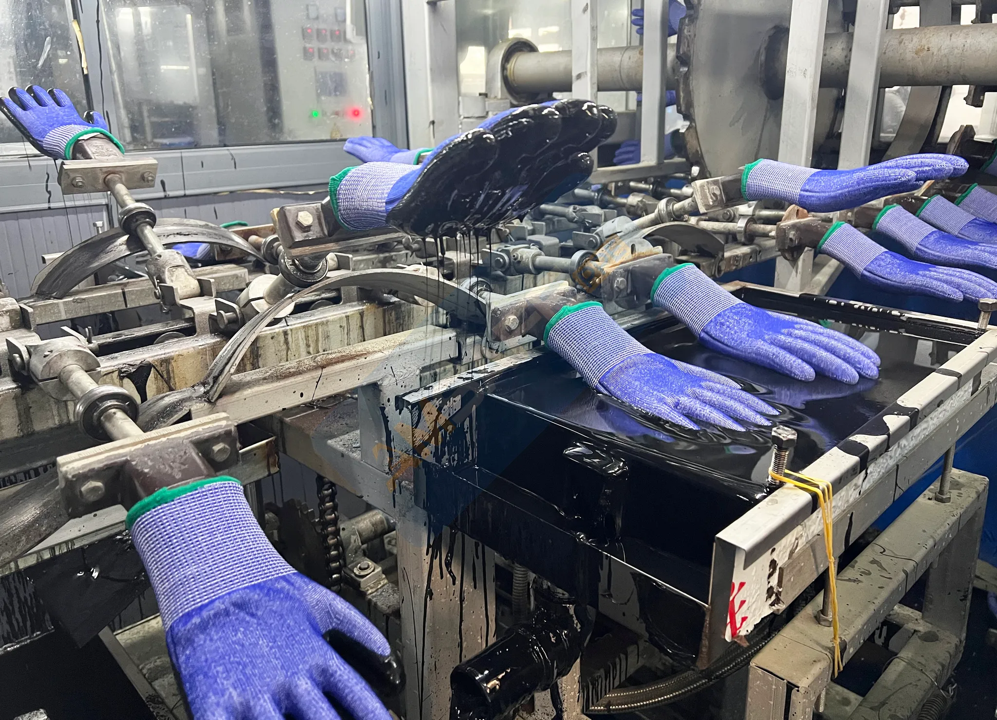 Línea de recubrimiento de palma de guantes de PU AMSAFE
