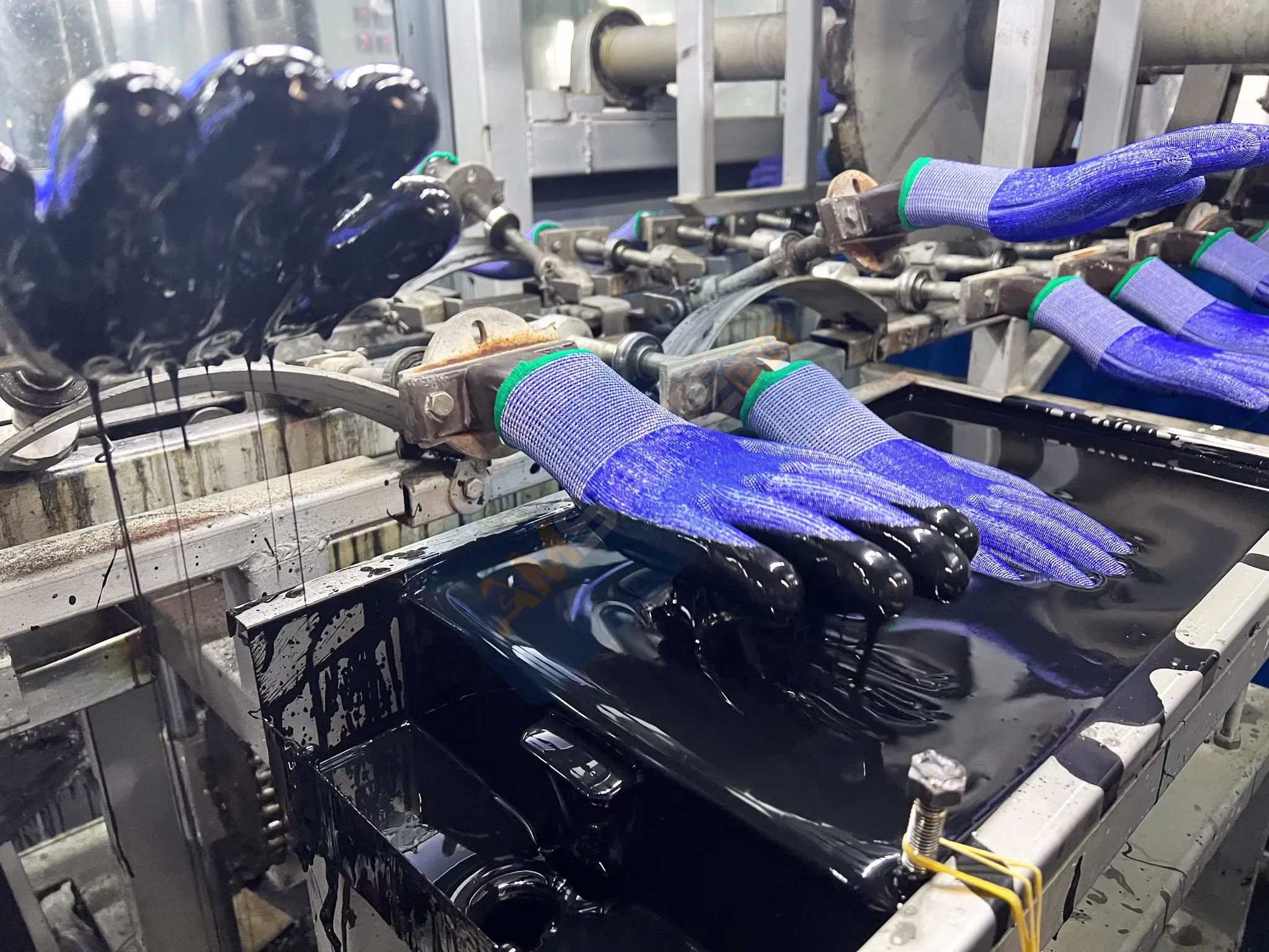 Línea de recubrimiento de palma para guantes de PU AMSAFE