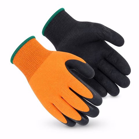Guantes térmicos industriales en color naranja y negro