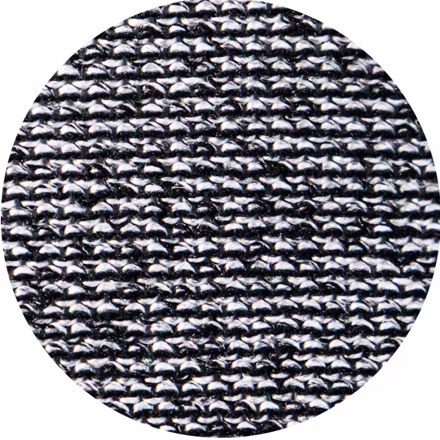 Macrofotografía AVIF de tejido anticorte 15G negro y blanco