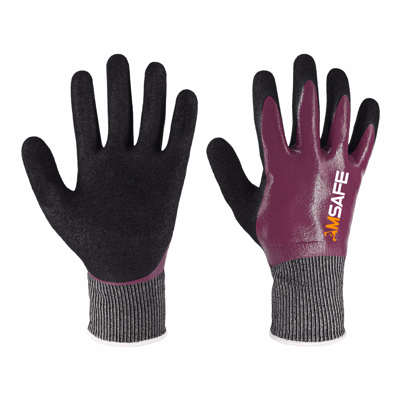 Guantes AMSAFE con doble recubrimiento de nitrilo, soporte de galga 18 y opciones de color y logotipo