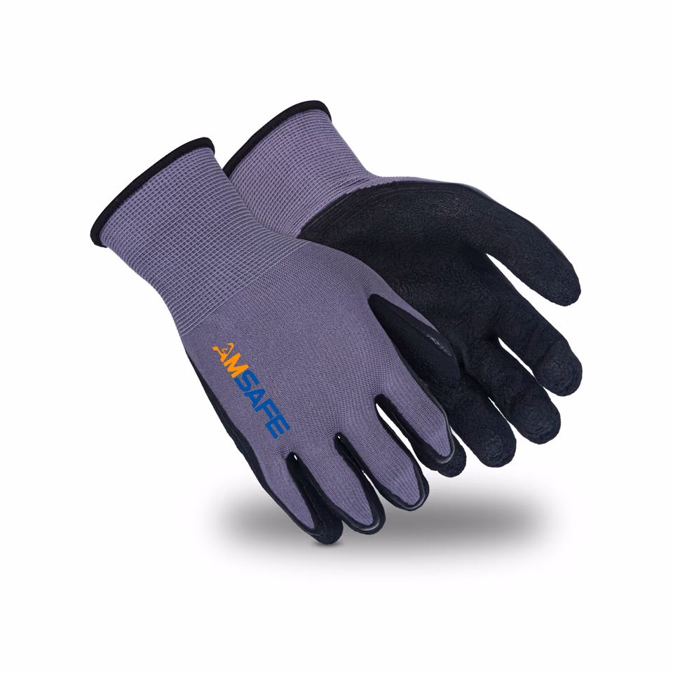 Guantes con recubrimiento de látex: par de guantes AL4202 grises con recubrimiento negro de látex espumado
