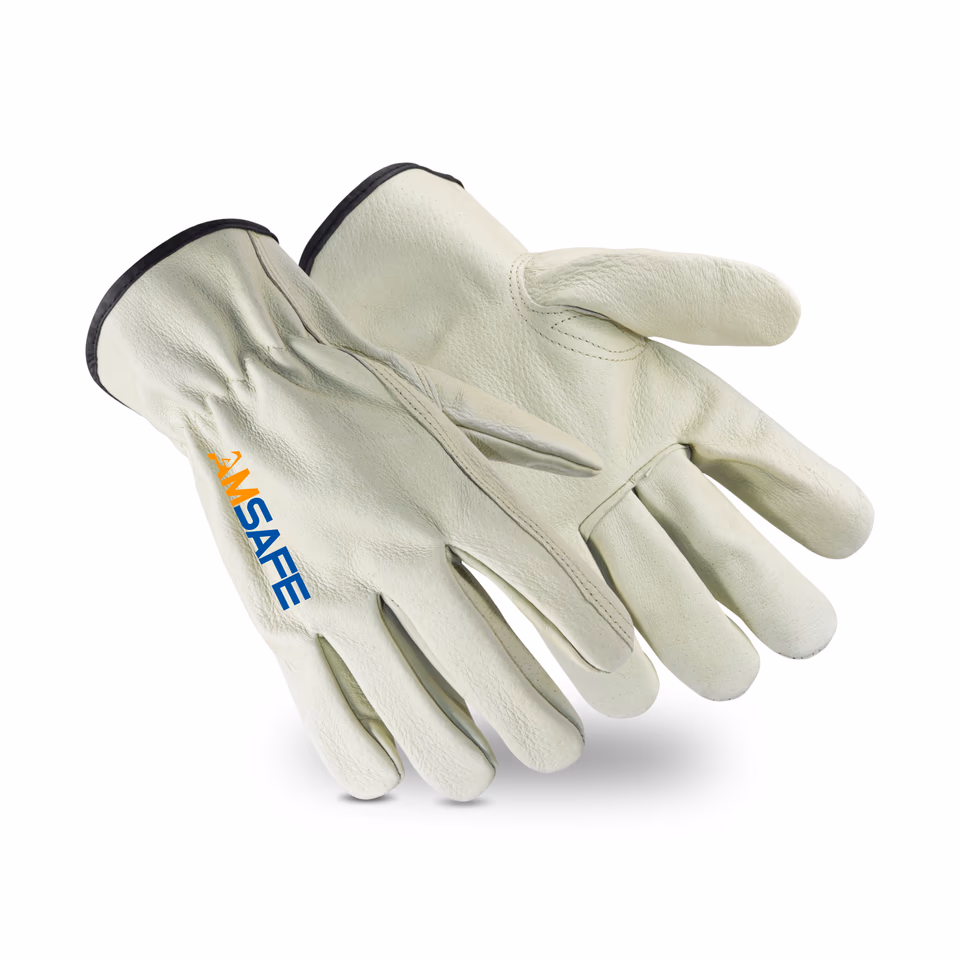 Guantes de cuero: par de guantes de conductor ALE417 de cuero vacuno flor blanco