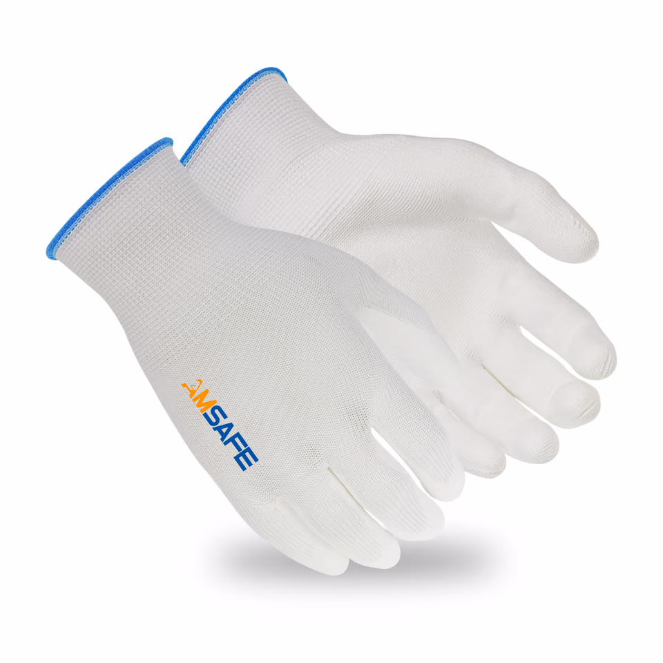 Guantes de PU: par de guantes ASF-NU3230 blancos con recubrimiento blanco de PU