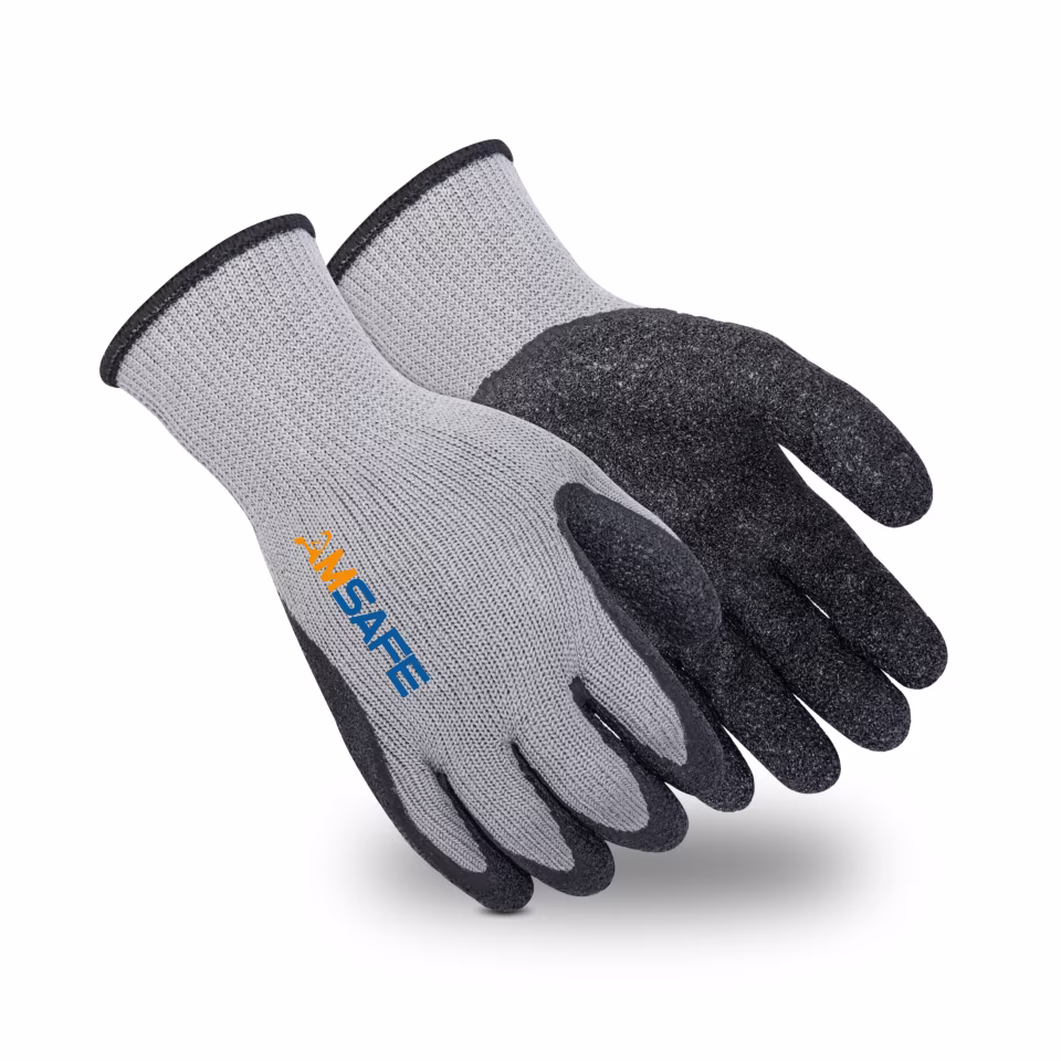 Guantes térmicos: par de guantes térmicos WL3203 grises con recubrimiento negro de látex rugoso