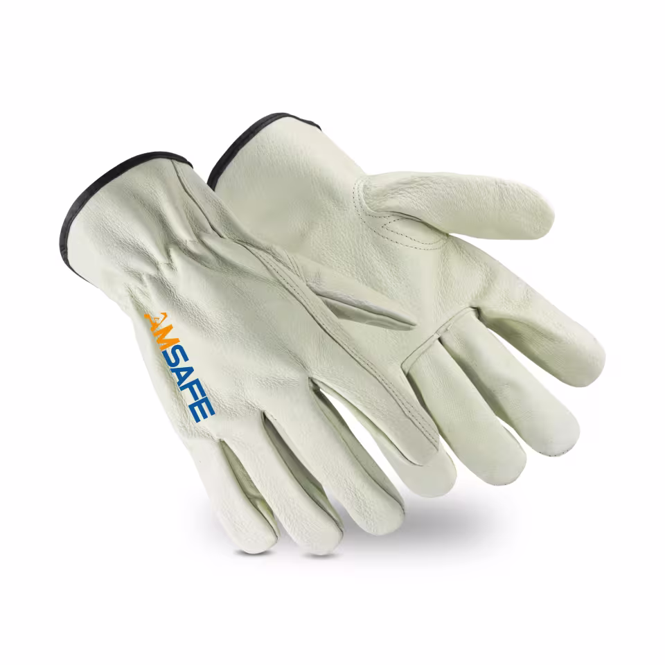Guantes de cuero: par de guantes de conductor ALE417 de cuero vacuno flor blanco — imagen 1