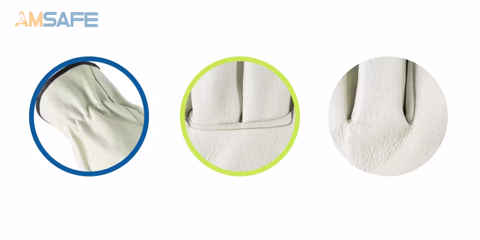 Guantes de cuero: par de guantes de conductor ALE417 de cuero vacuno flor blanco — imagen 2