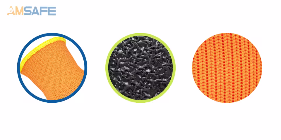 Guantes térmicos: par de guantes térmicos WL3202 naranjas con recubrimiento negro de látex rugoso — imagen 4