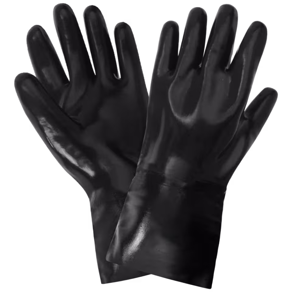 Guantes de protección química: par de guantes químicos AC3068 negros de neopreno con puño largo — imagen 4
