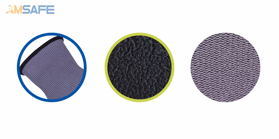 Guantes con recubrimiento de látex: par de guantes AL4202 grises con recubrimiento negro de látex espumado — imagen 2
