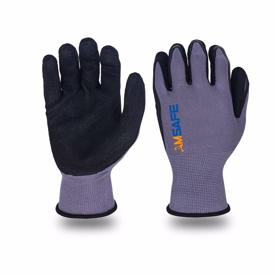 Guantes con recubrimiento de látex: par de guantes AL4202 grises con recubrimiento negro de látex espumado — imagen 3