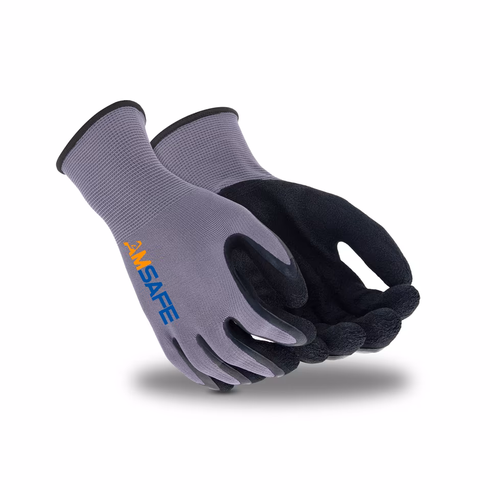 Guantes con recubrimiento de látex: par de guantes AL4202 grises con recubrimiento negro de látex espumado — imagen 4
