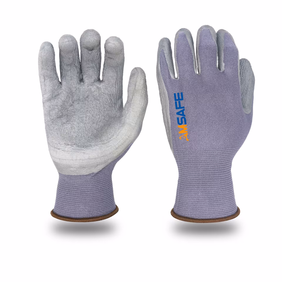 Guantes con recubrimiento de látex: par de guantes AL4203 grises con recubrimiento gris de látex espumado — imagen 3