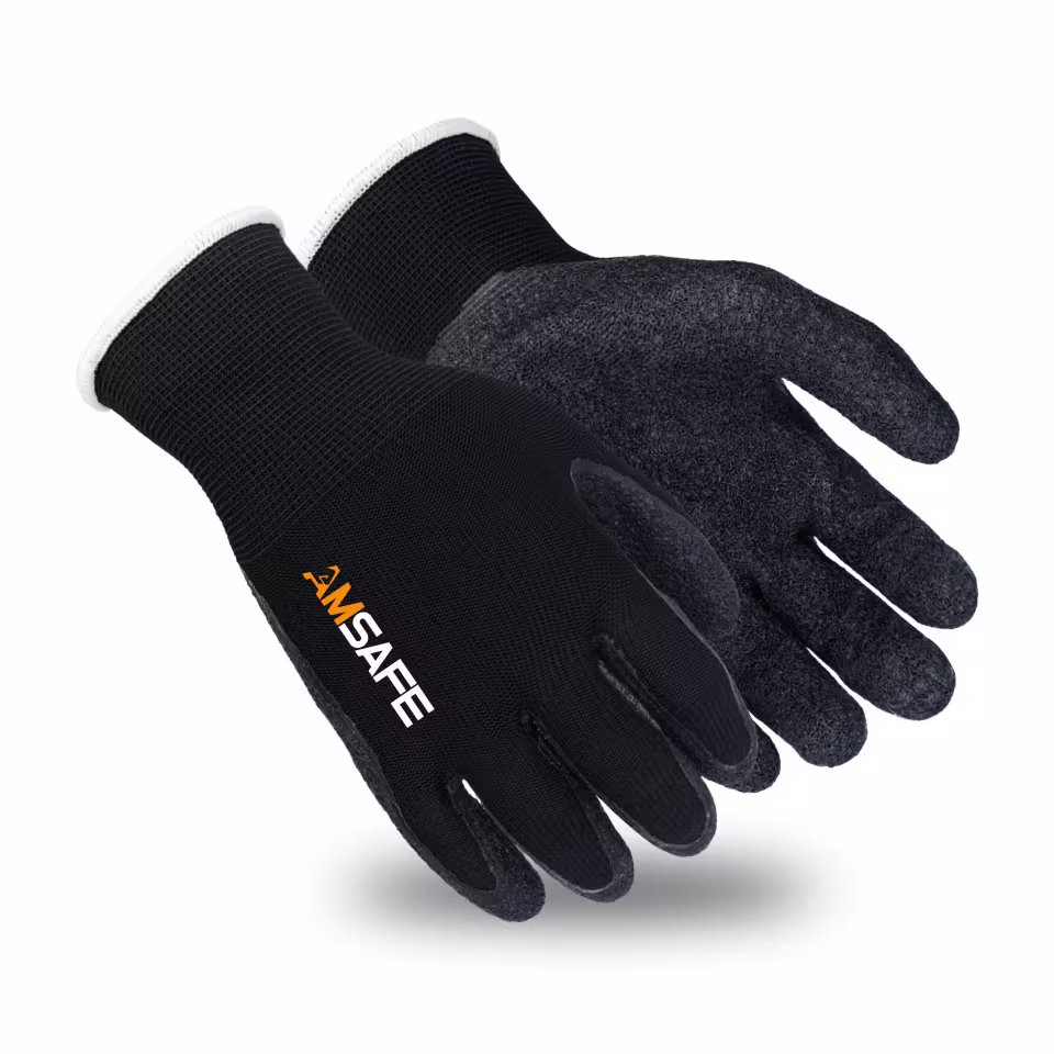 Guantes con recubrimiento de látex: par de guantes AL3235 negros con recubrimiento negro de látex rugoso — imagen 1