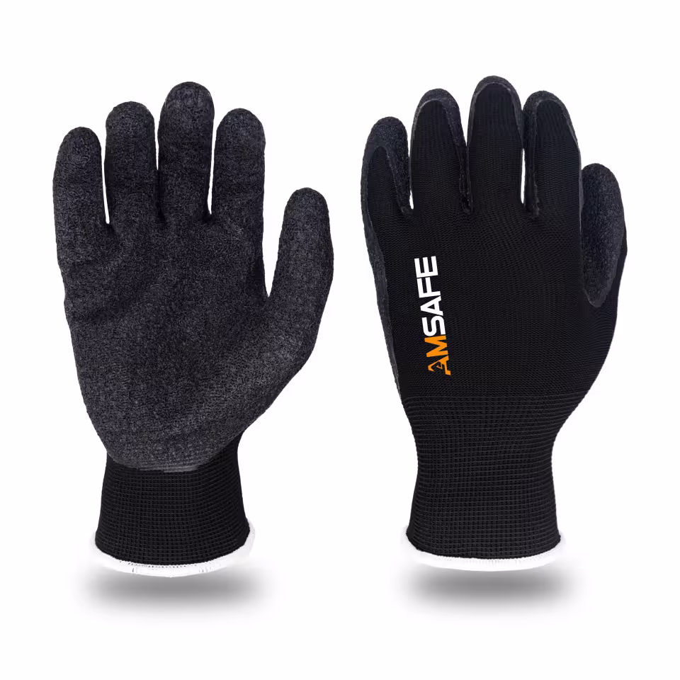 Guantes con recubrimiento de látex: par de guantes AL3235 negros con recubrimiento negro de látex rugoso — imagen 2