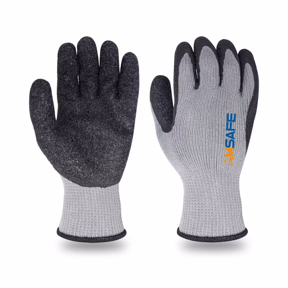 Guantes térmicos: par de guantes térmicos WL3203 grises con recubrimiento negro de látex rugoso — imagen 2