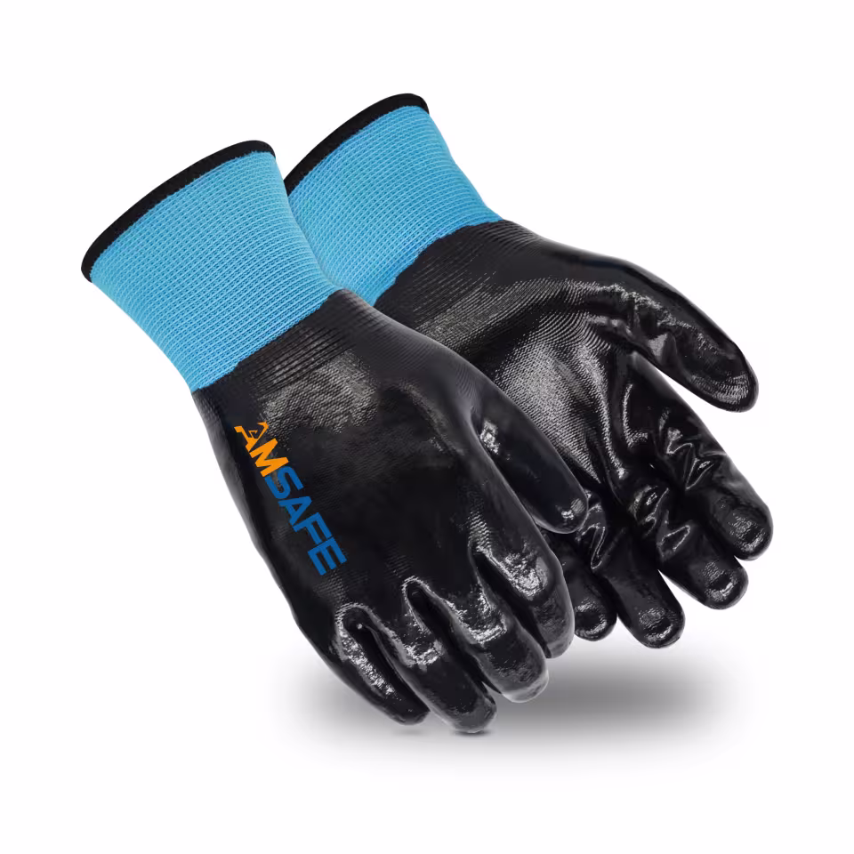 Guantes térmicos: par de guantes térmicos WN1501 azules con recubrimiento negro de nitrilo — imagen 1