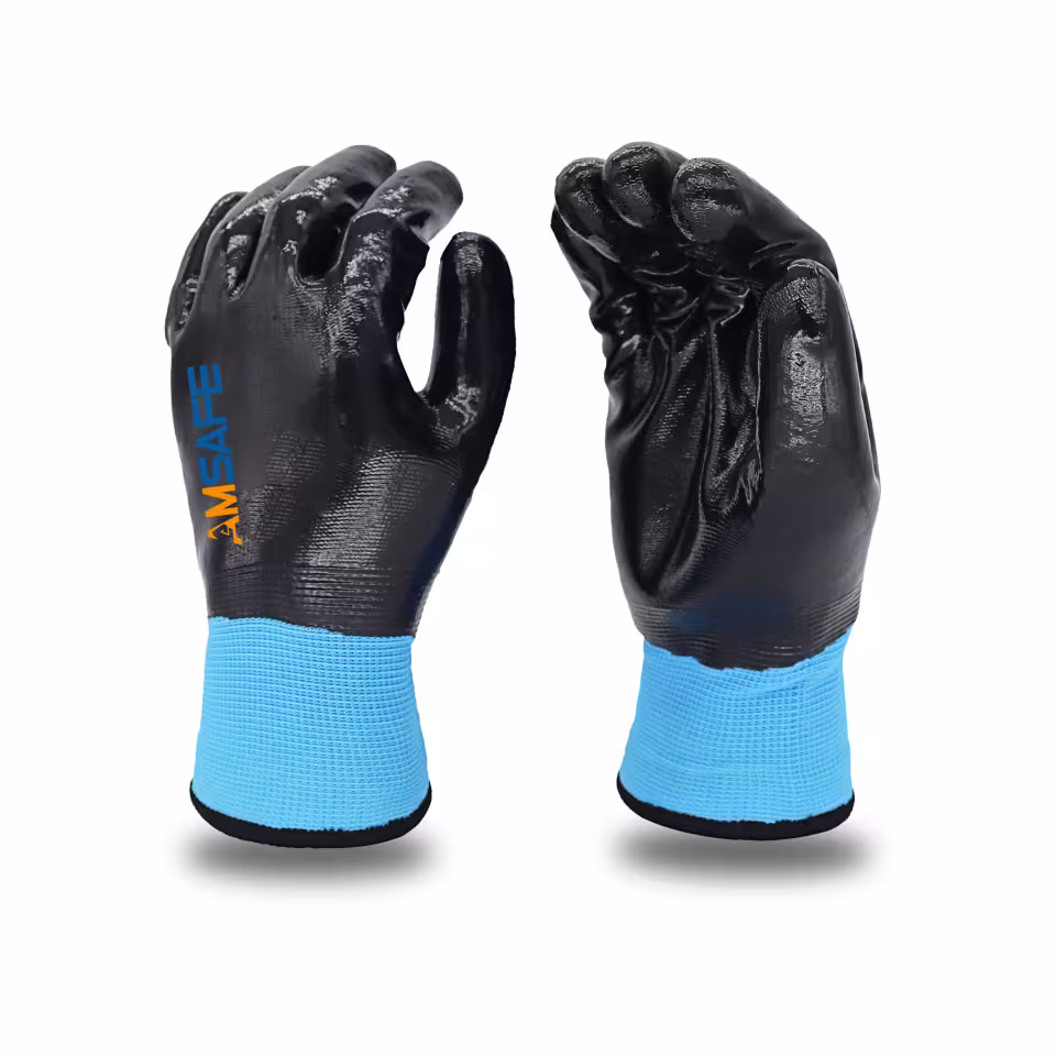 Guantes térmicos: par de guantes térmicos WN1501 azules con recubrimiento negro de nitrilo — imagen 4