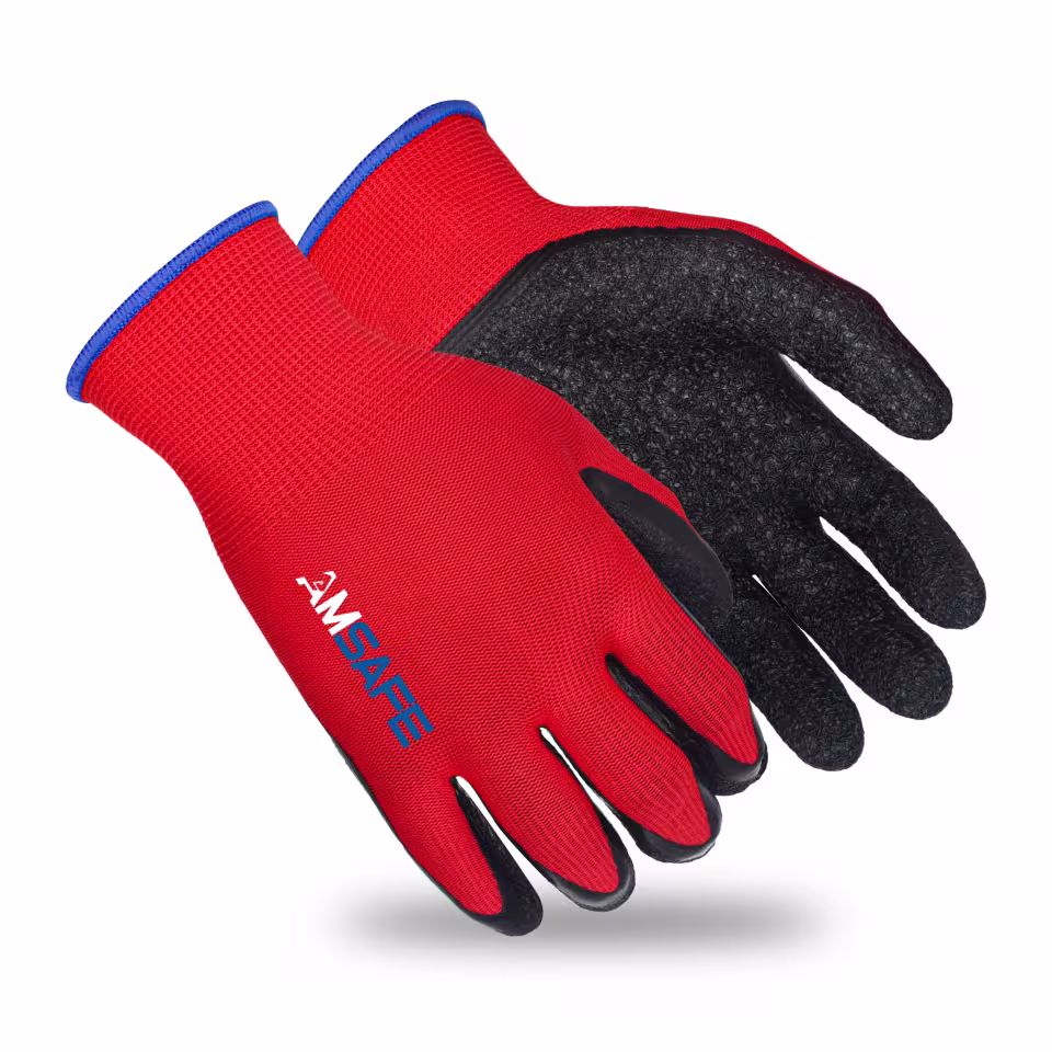 Guantes con recubrimiento de látex: par de guantes AL3233 rojos con recubrimiento negro de látex rugoso en la palma — imagen 3