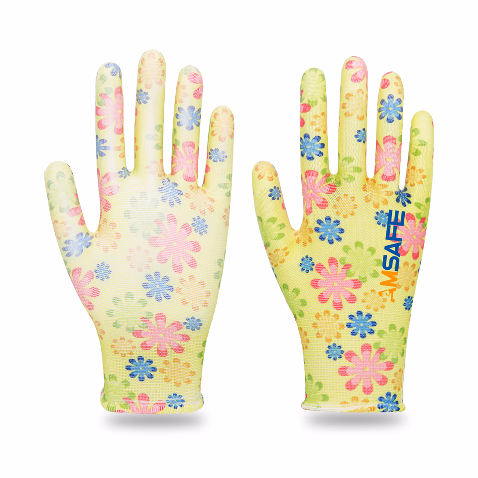 Guantes de PU: guante AU4410 de poliéster estampado con PU en la palma — imagen 4