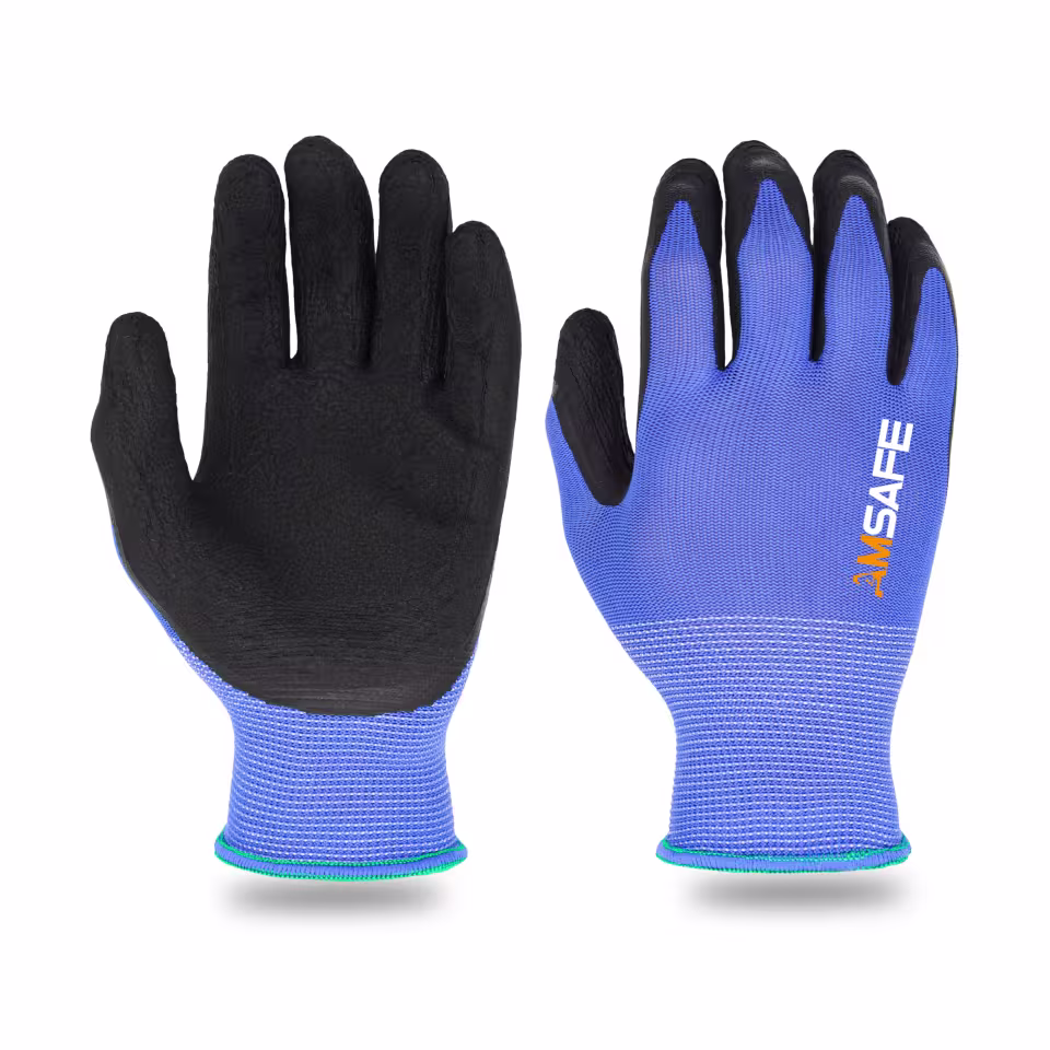 Guantes con recubrimiento de látex: par de guantes ASF-FL3230 azules con recubrimiento negro de látex — imagen 2
