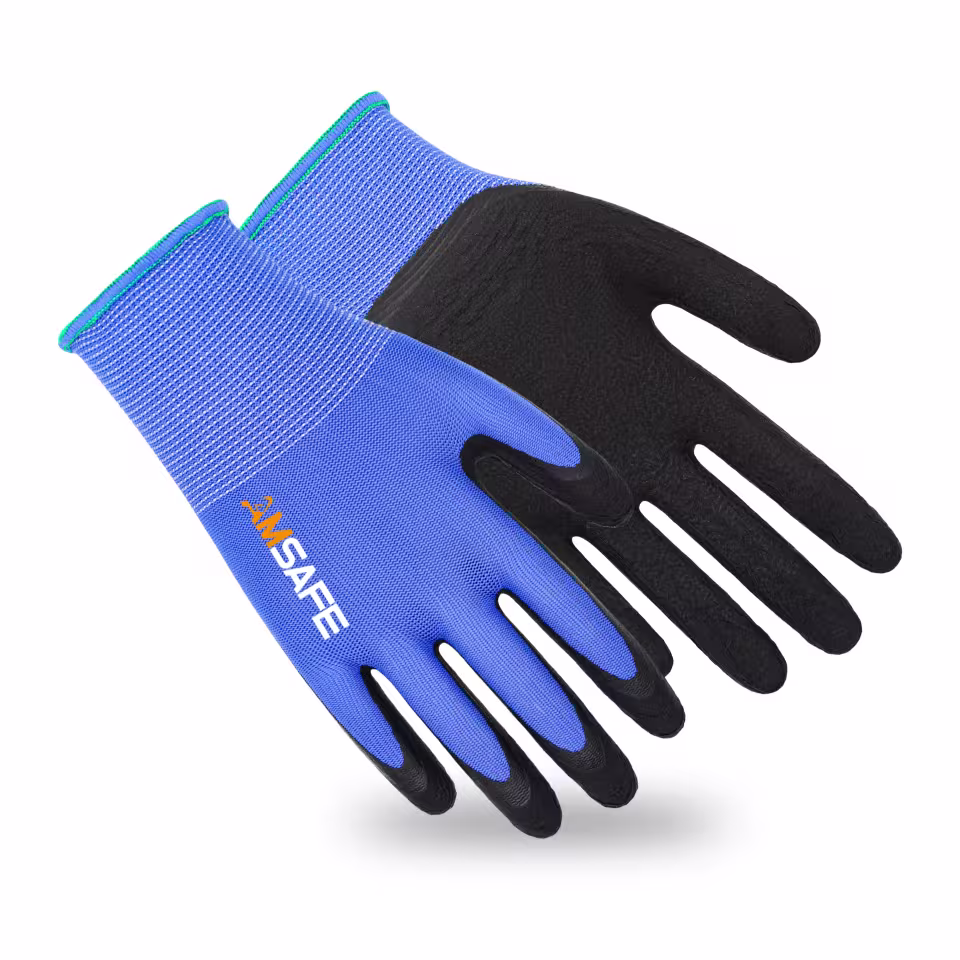 Guantes con recubrimiento de látex: par de guantes ASF-FL3230 azules con recubrimiento negro de látex — imagen 3