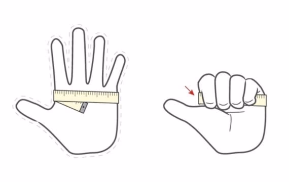 Primer paso para medir la talla de la mano