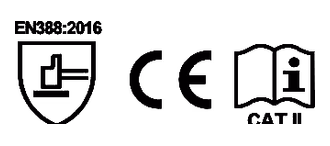 Iconos de certificación del guante ASF-SL5270.