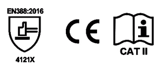 Iconos de certificación del guante ASF-SN5370.
